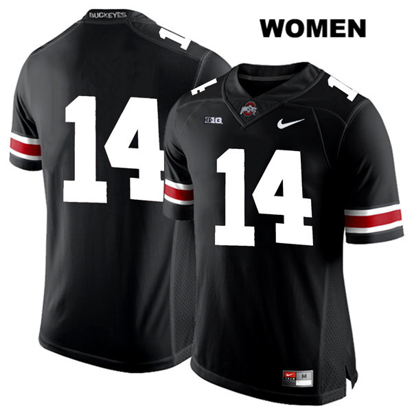 Ohio State Buckeyes Women's Isaiah Pryor #14 White Number Black Authentic Nike No Name College NCAA Stitched Football Jersey DQ19S12GG
